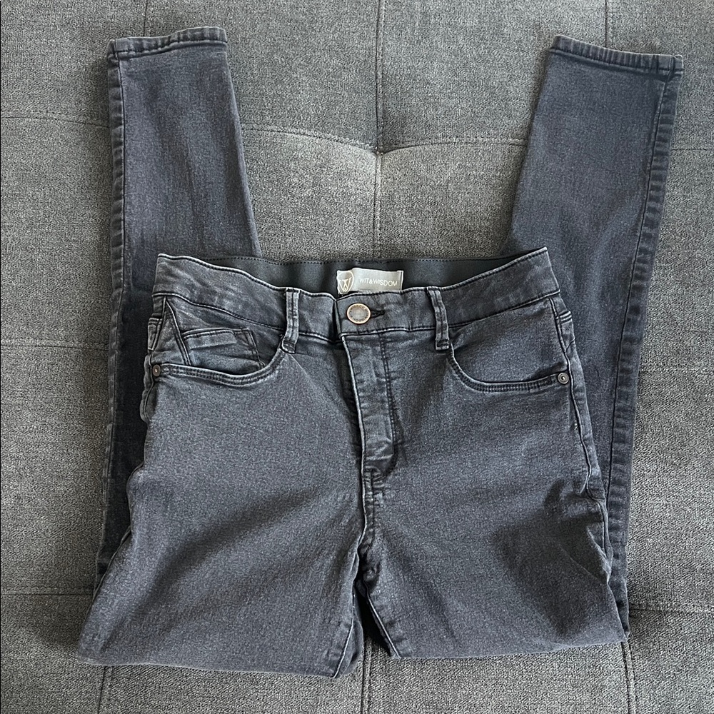 Wit & Wisdom Black Faded Skinny Jeans
